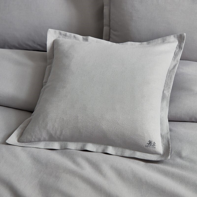 Muro Fine Lines Cotton Plain Dye Cushion in Grey